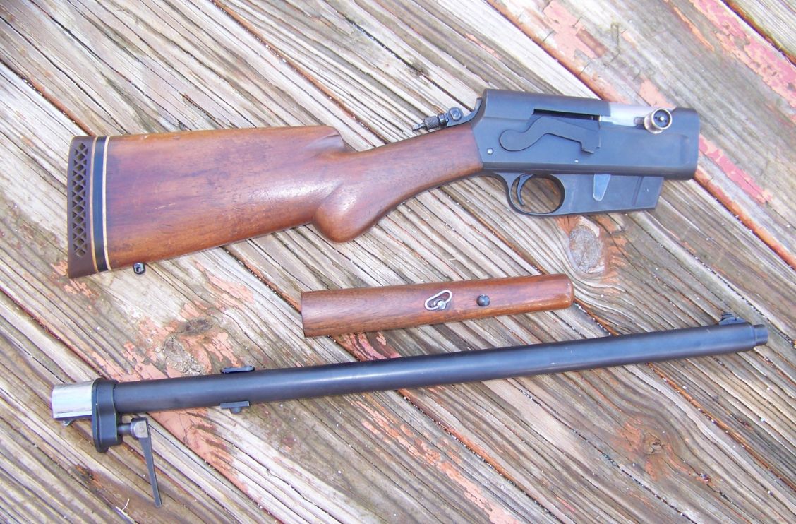 This is the Remington rifle broken down. A takedown rifle can be handy when traveling